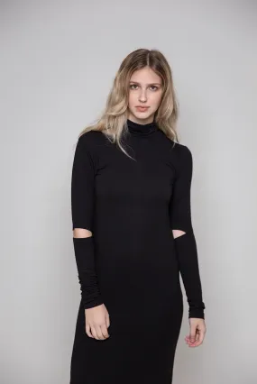 Elbow Cut Turtle Neck Dress