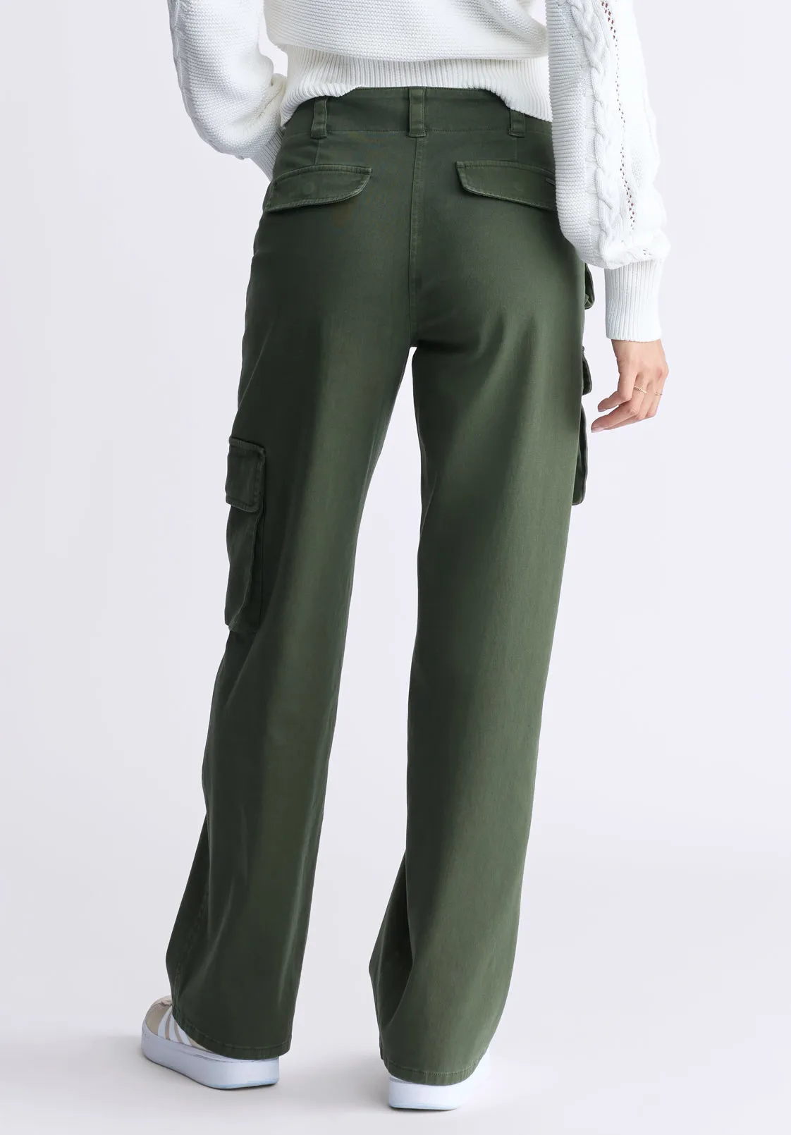 Fellie Women's Cargo Pants, Dark Green - WB0008F