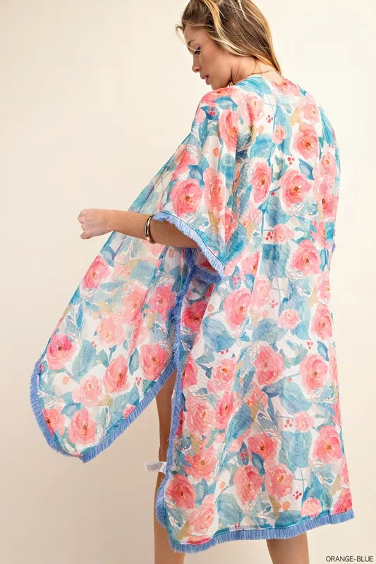 Floral & Fringe Kimono