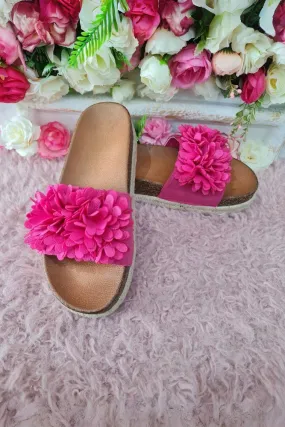 Floral Design Open Toe Sliders