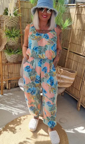 Flower Jumpsuit Green