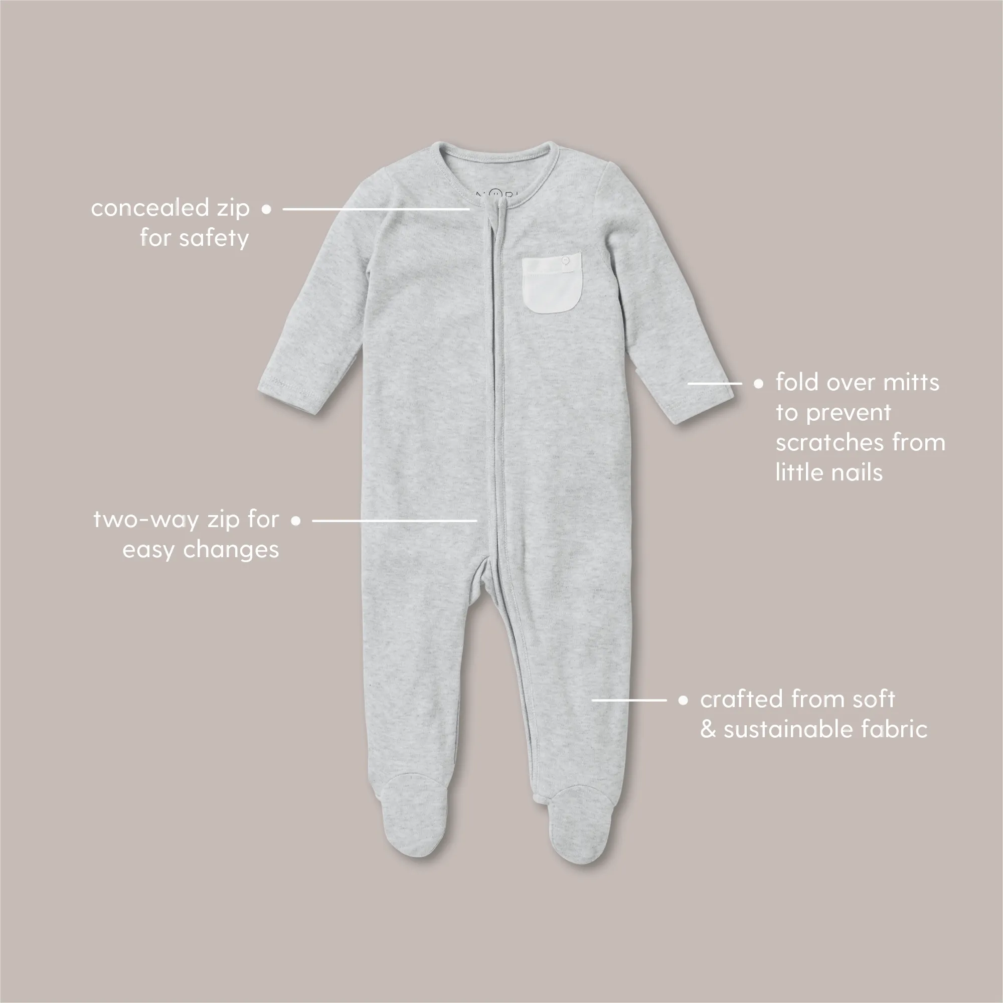 Forest Bear Front Opening Bedtime Set 2.5 TOG