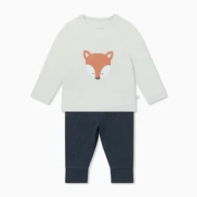 Fox Long Sleeve Tee & Ribbed Leggings Outfit