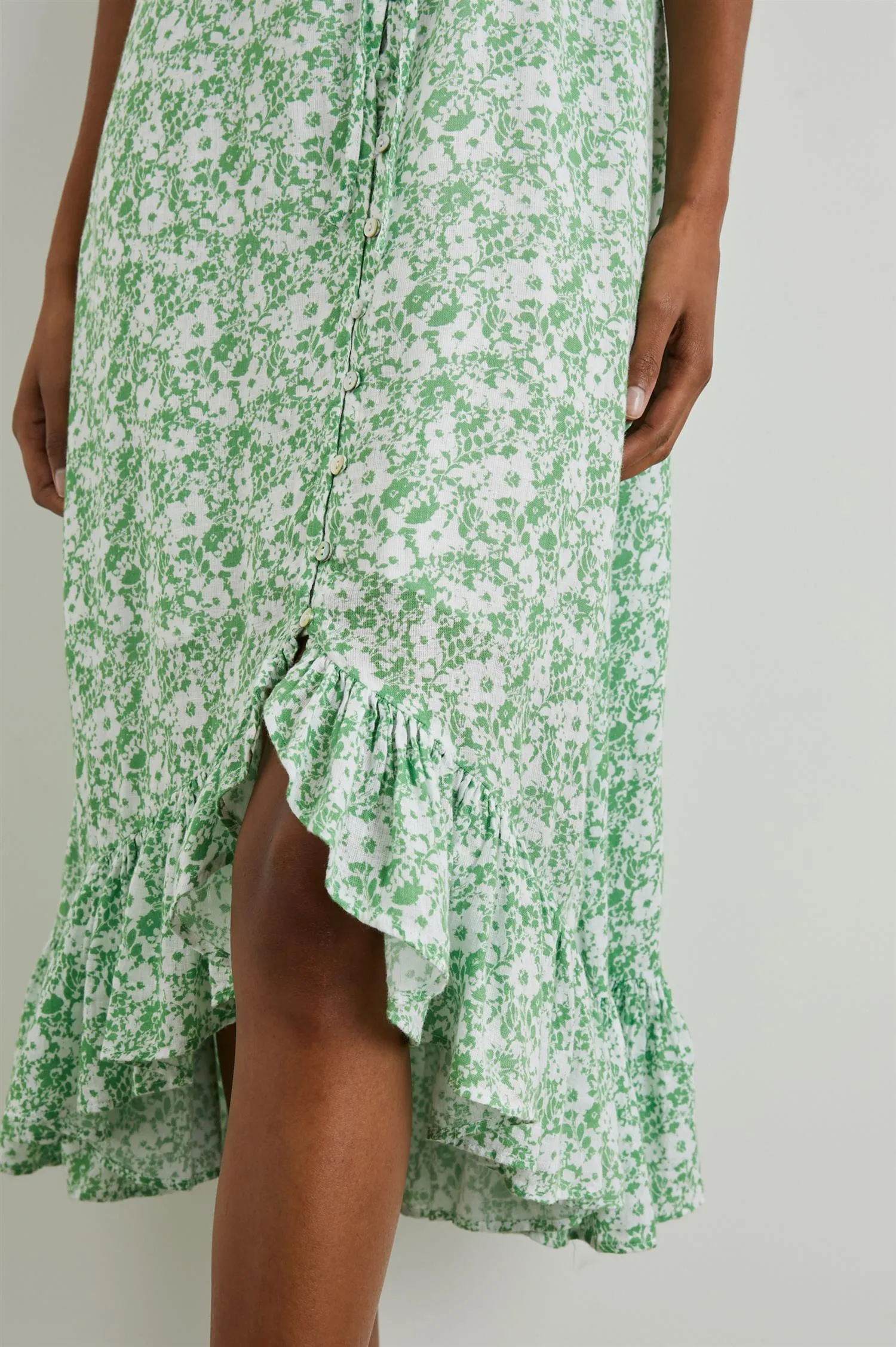 Frida Dress Green Texture Floral