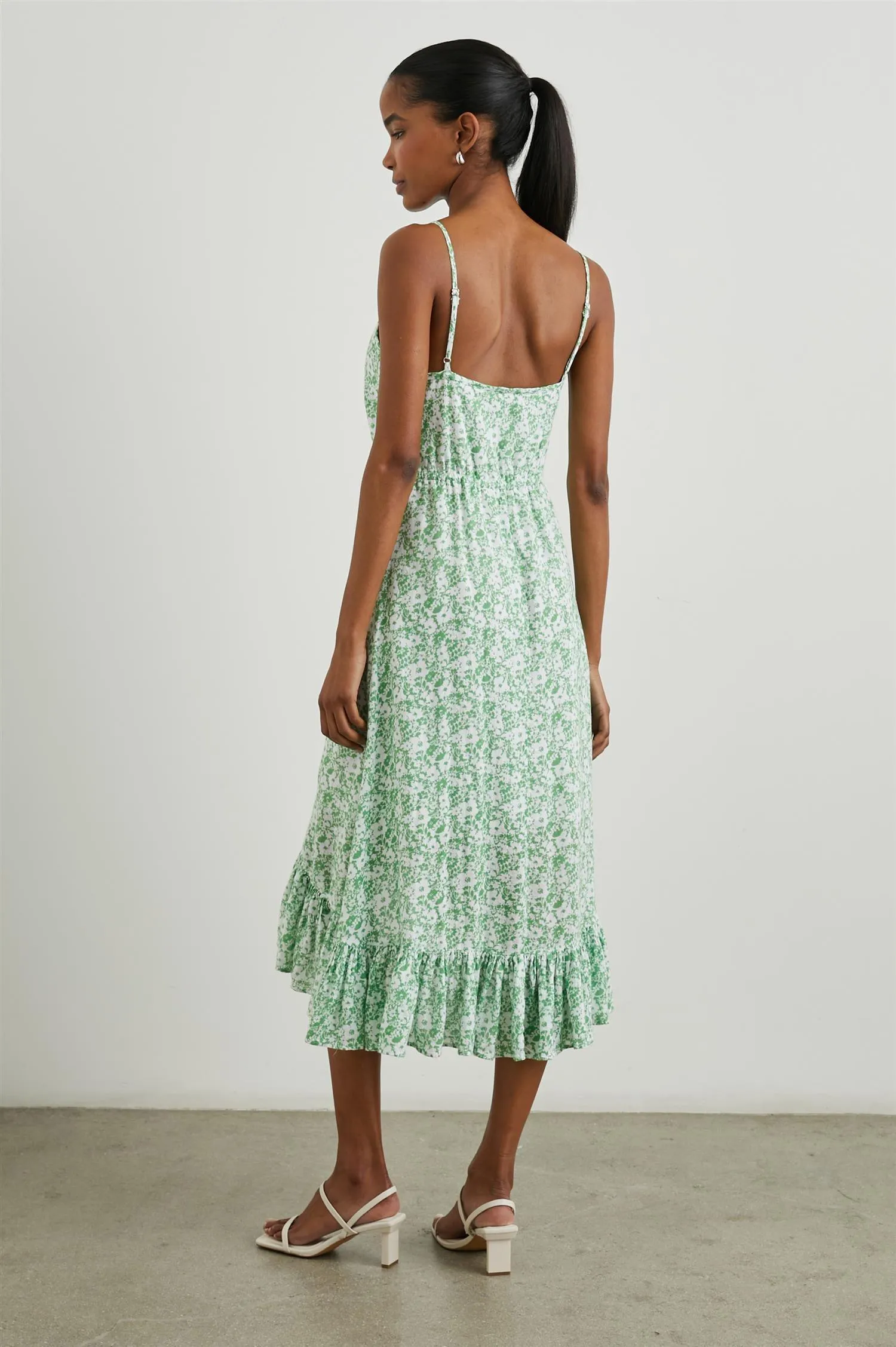 Frida Dress Green Texture Floral