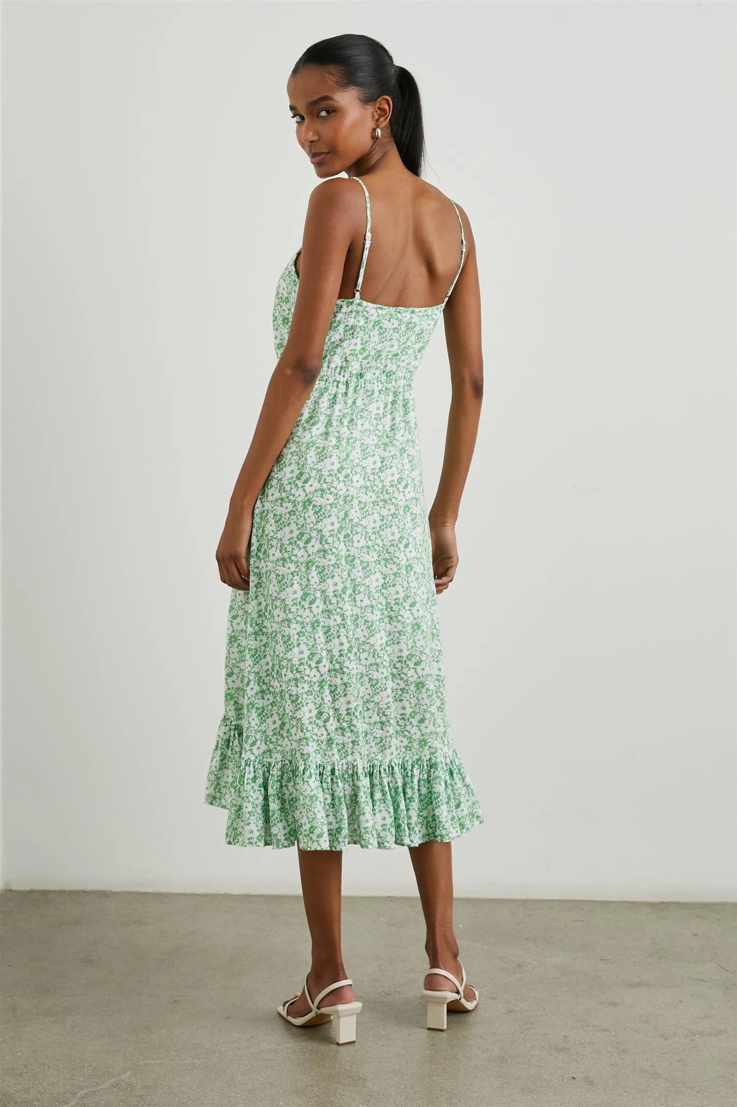 Frida Dress Green Texture Floral