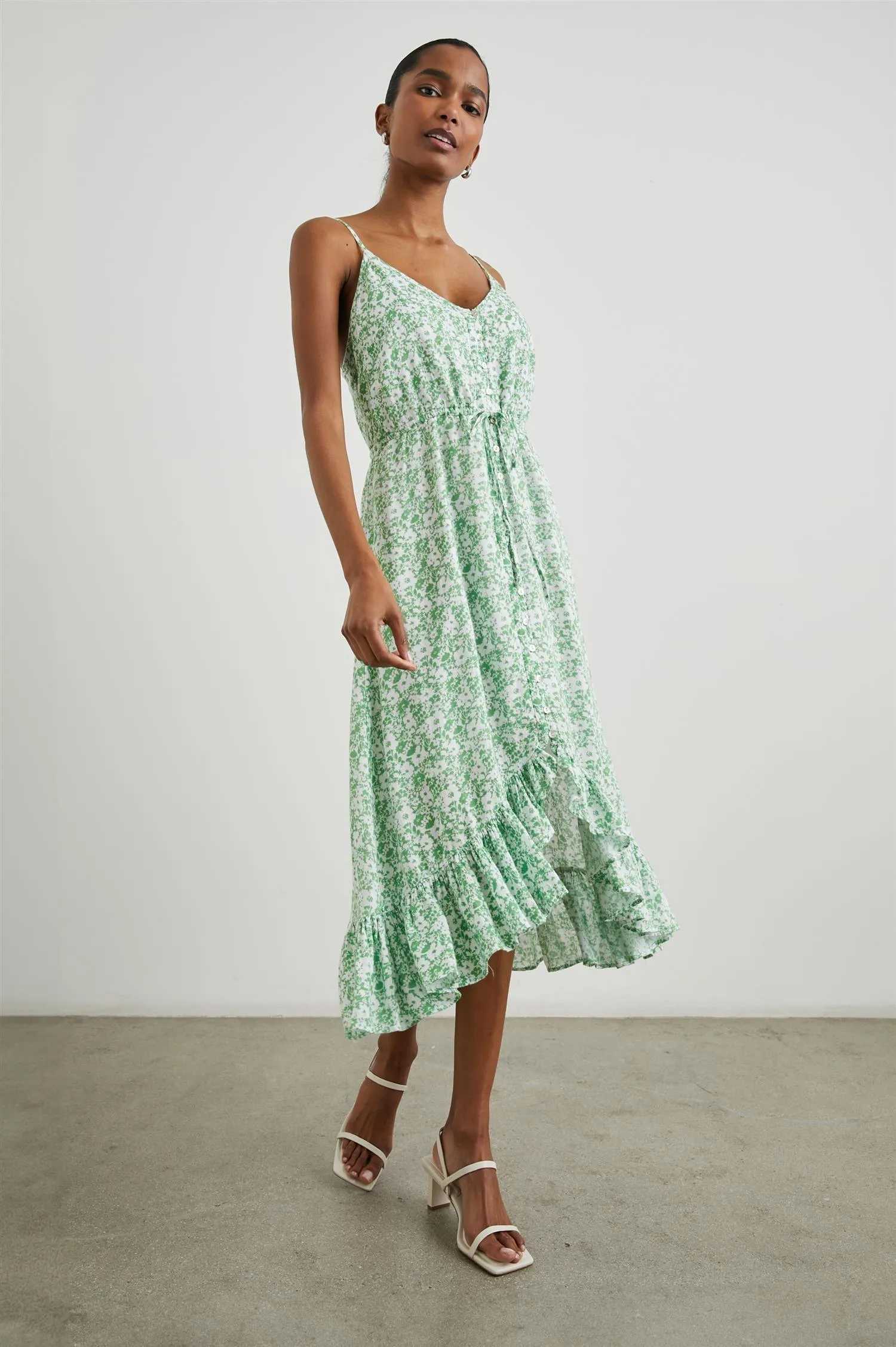 Frida Dress Green Texture Floral