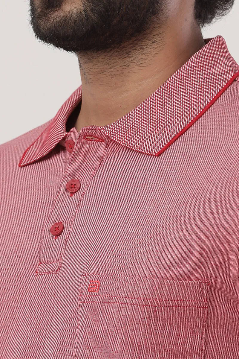 Golf Polo  -  Cherry Red T-Shirts For Men | Ariser