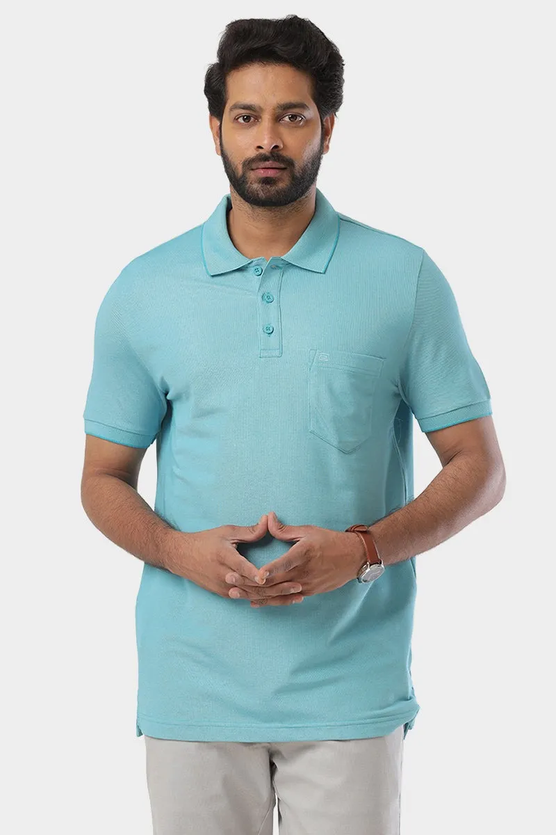 Golf Polo  -  Greenish Blue T-Shirts For Men | Ariser