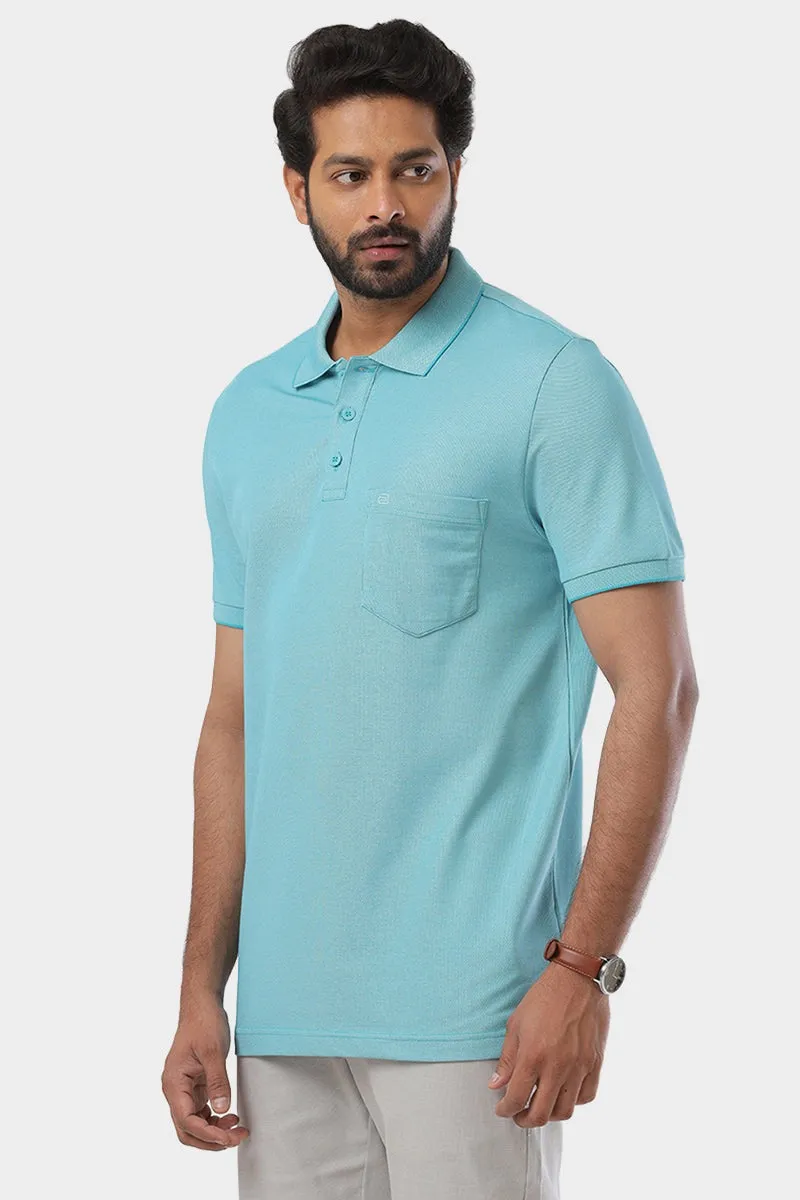 Golf Polo  -  Greenish Blue T-Shirts For Men | Ariser