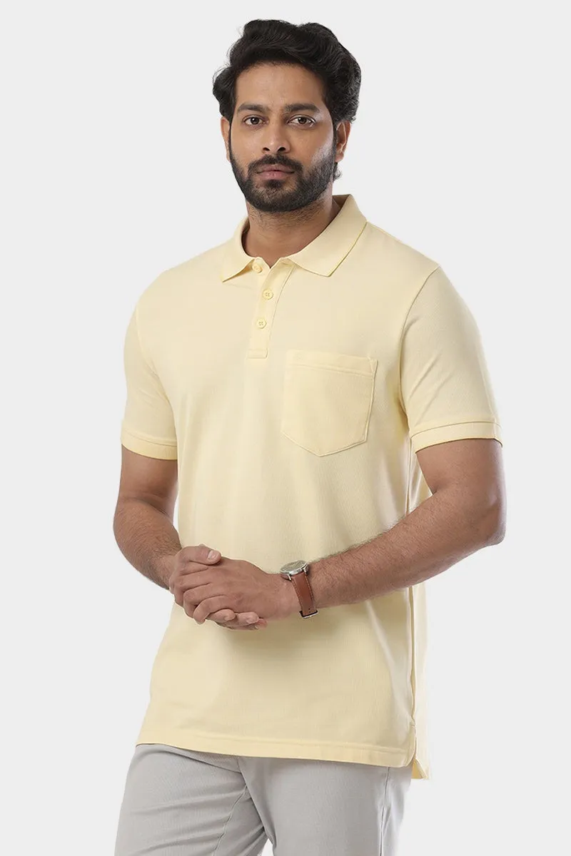 Golf Polo  -  Pastel Yellow T-Shirts For Men | Ariser