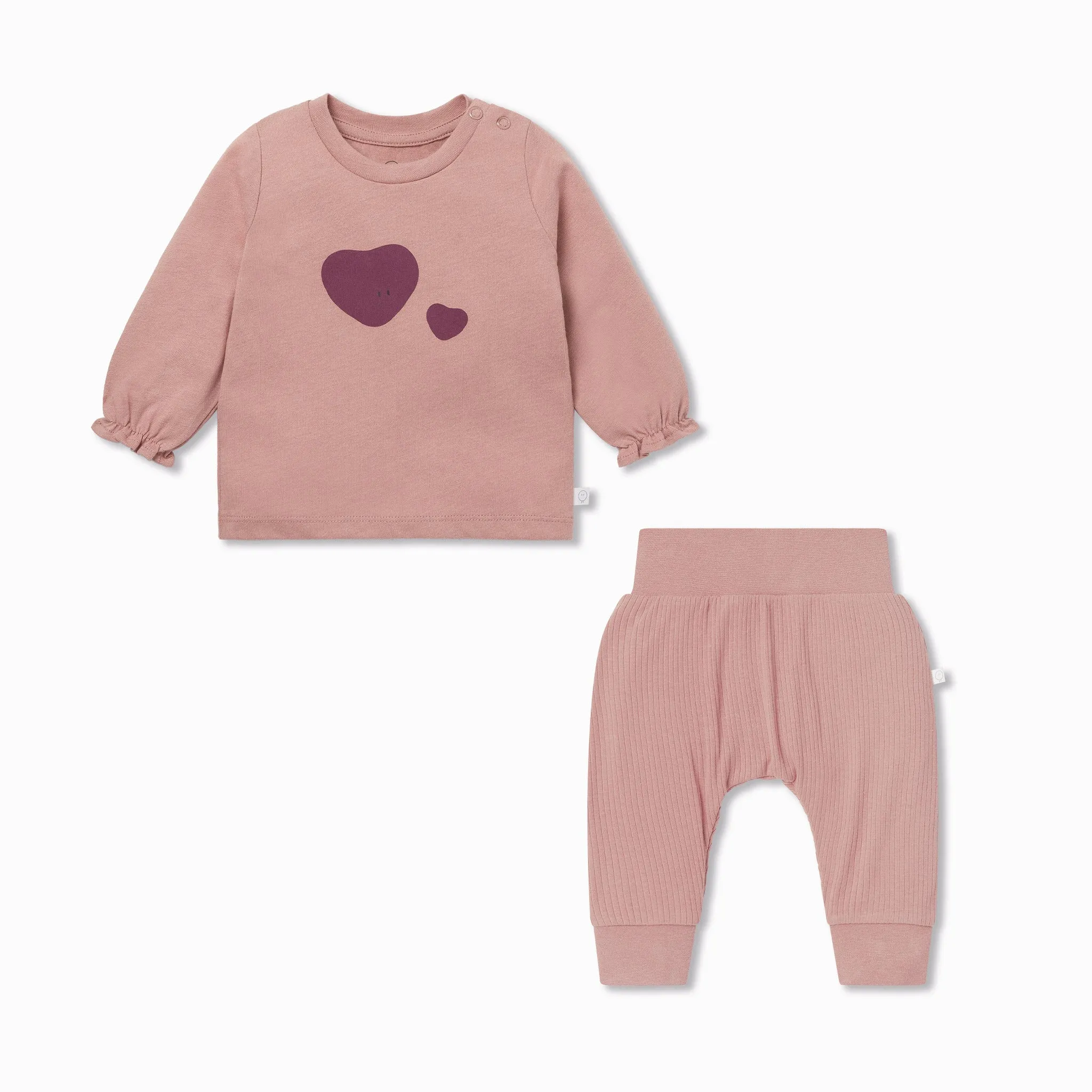 Heart Tee & Ribbed Joggers Outfit