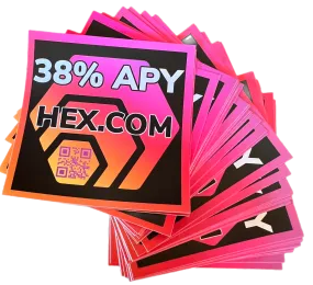 HEX 3" by 3" 38% APY Sticker Pack (10)