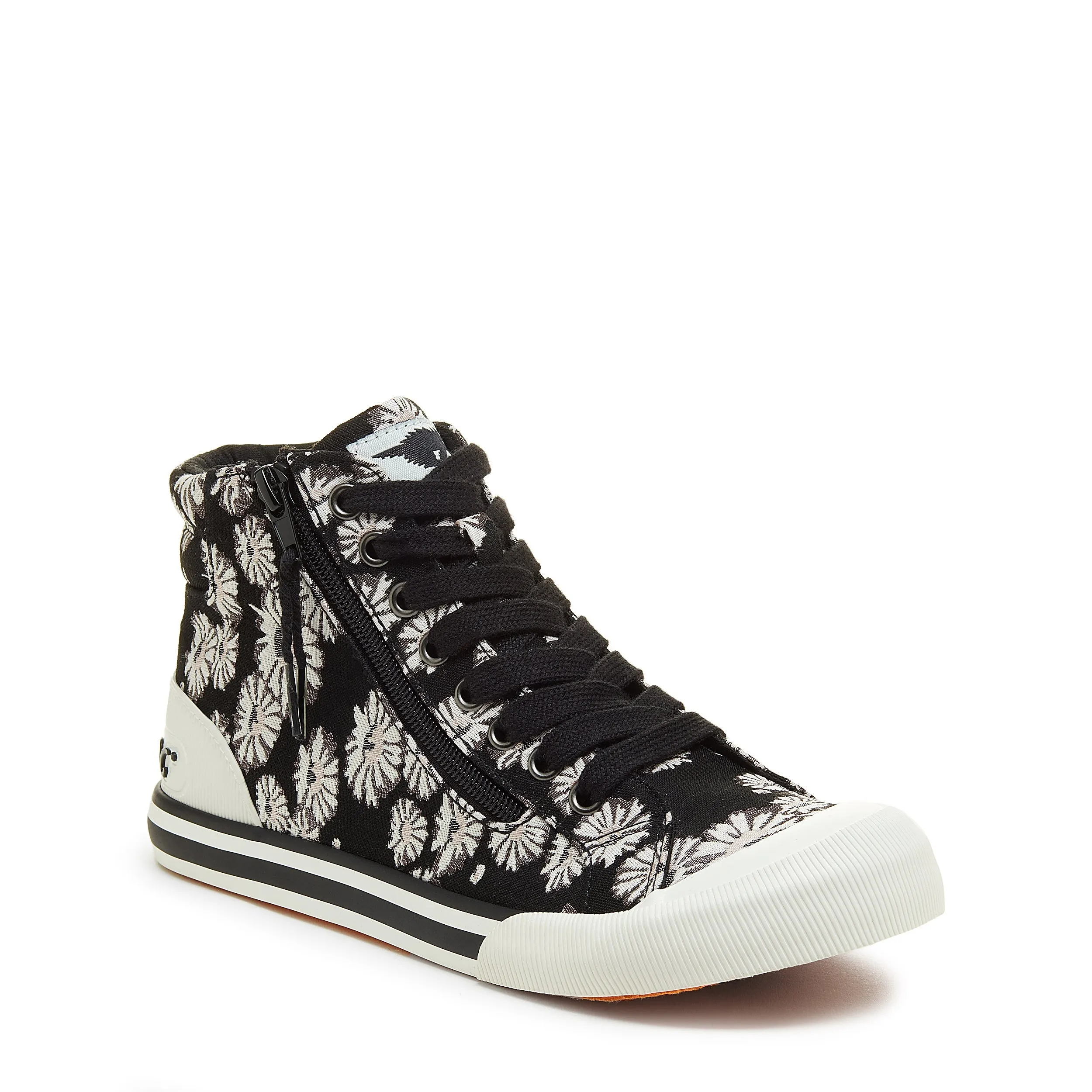 Jazzin Black Floral High Top Trainers