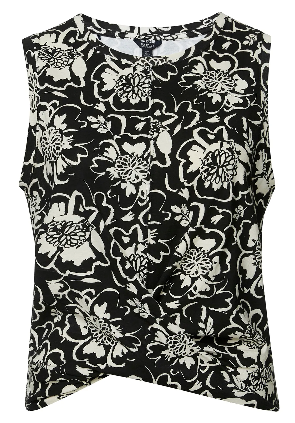 Karissa Flower Print Cross-Front Women’s Tank Top - KT0038S