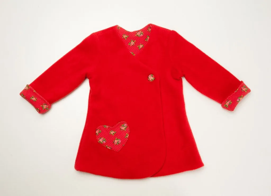 LENA Baby girls tunic wrap jacket sewing pattern Paper pattern