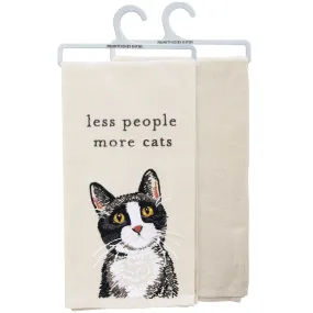 'Less People, More Cats' Dish Towel