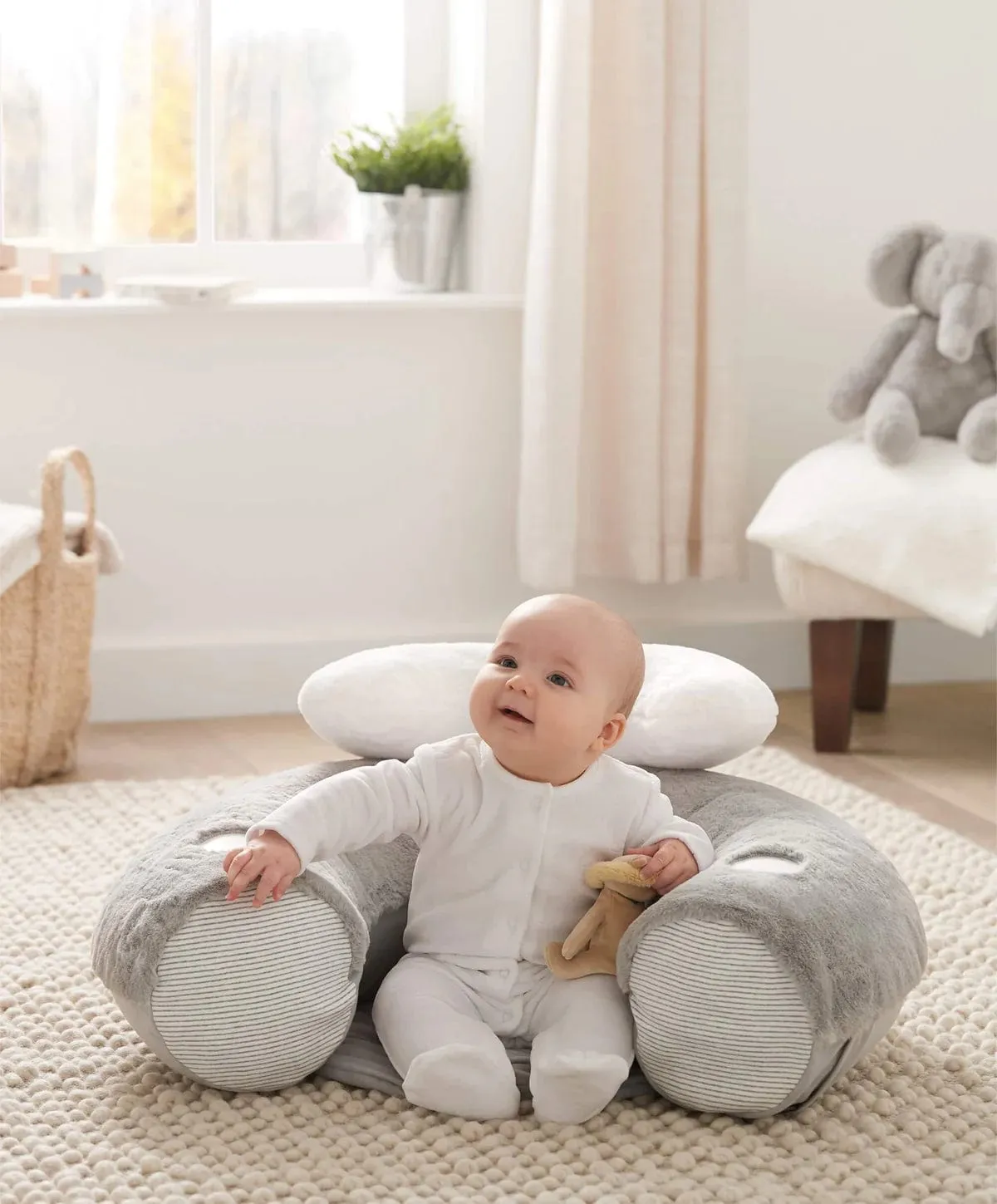 Mamas & Papas Sit & Play Interactive Seat - Welcome to the World, Elephant Grey