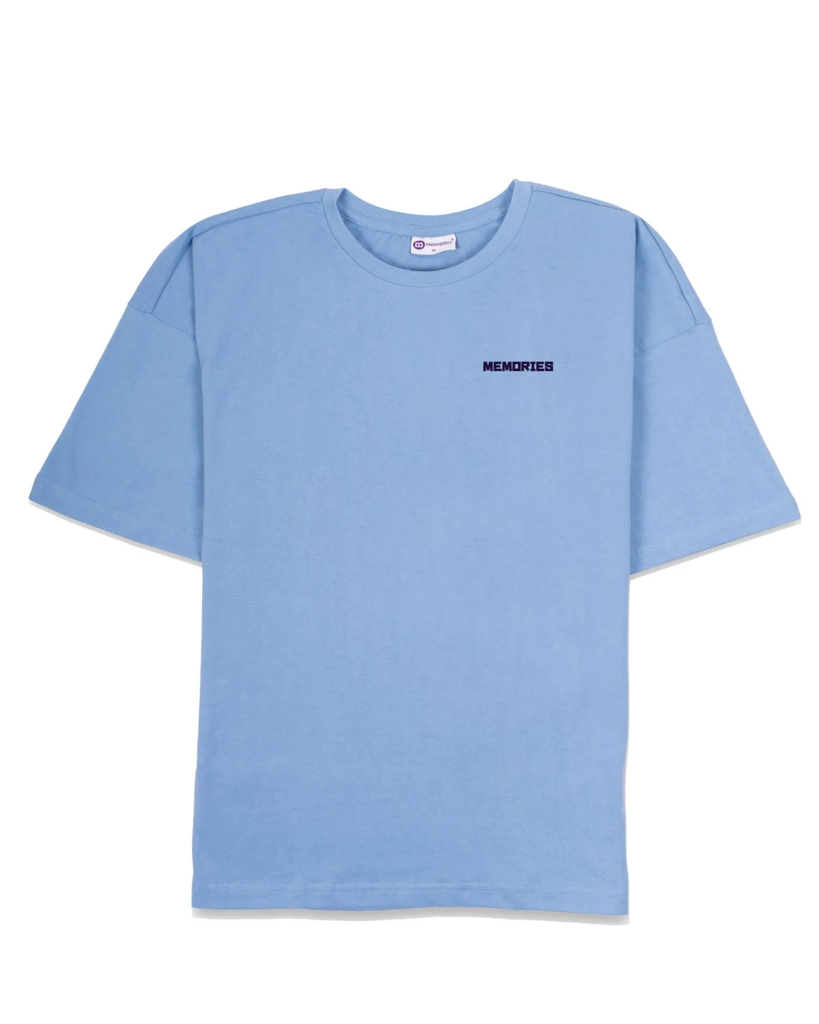 Memories Drop Shoulder Crew: Cyan Blue