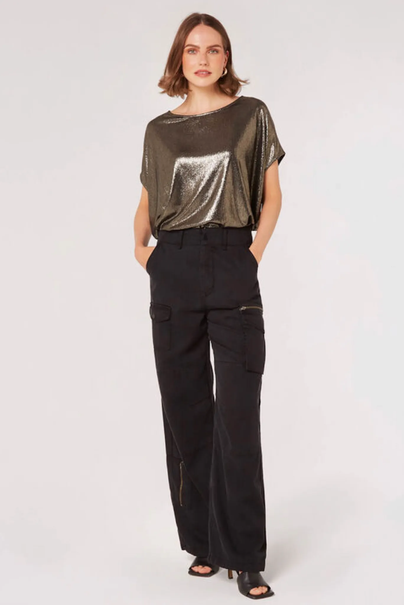 Oversized Metallic Top