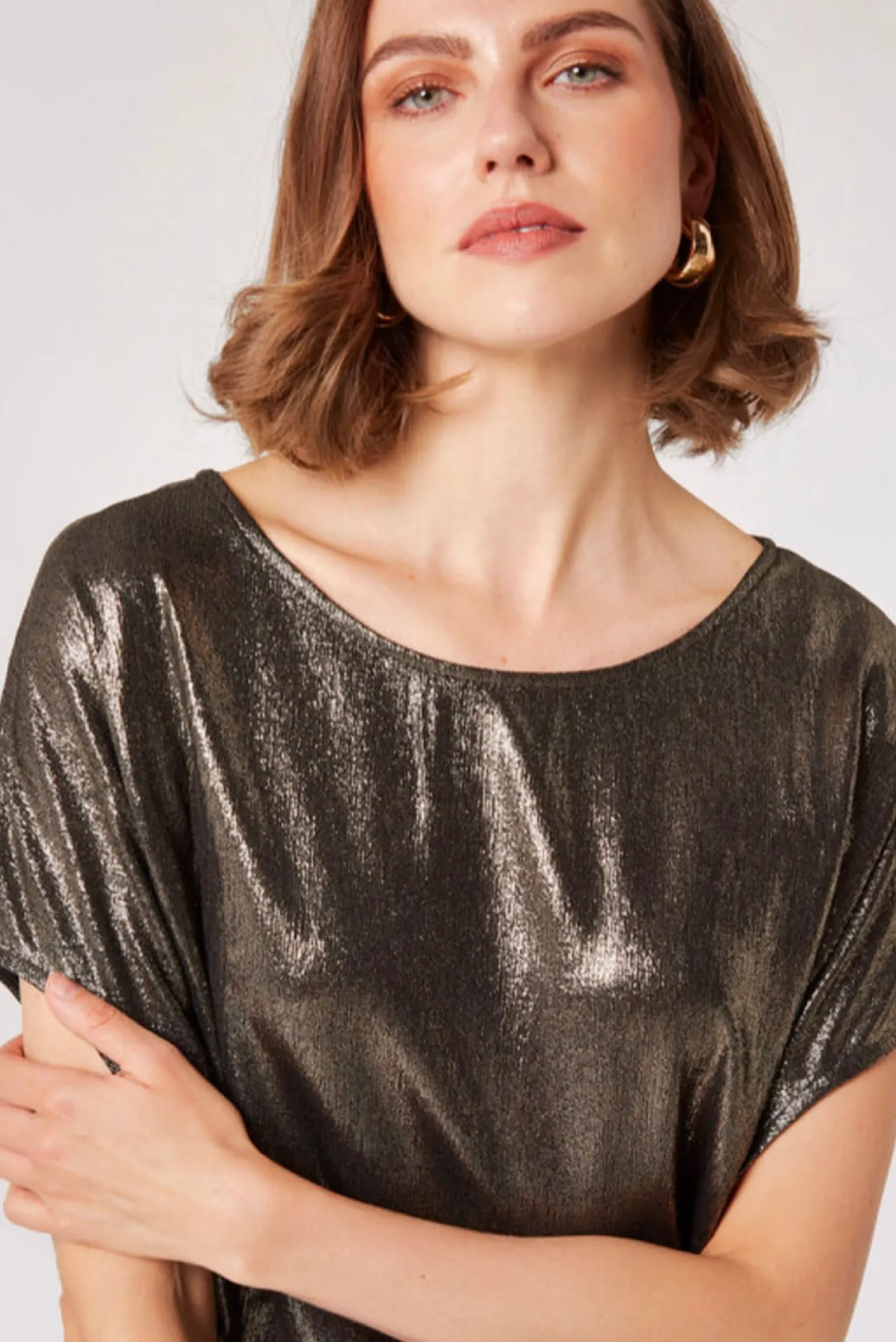 Oversized Metallic Top