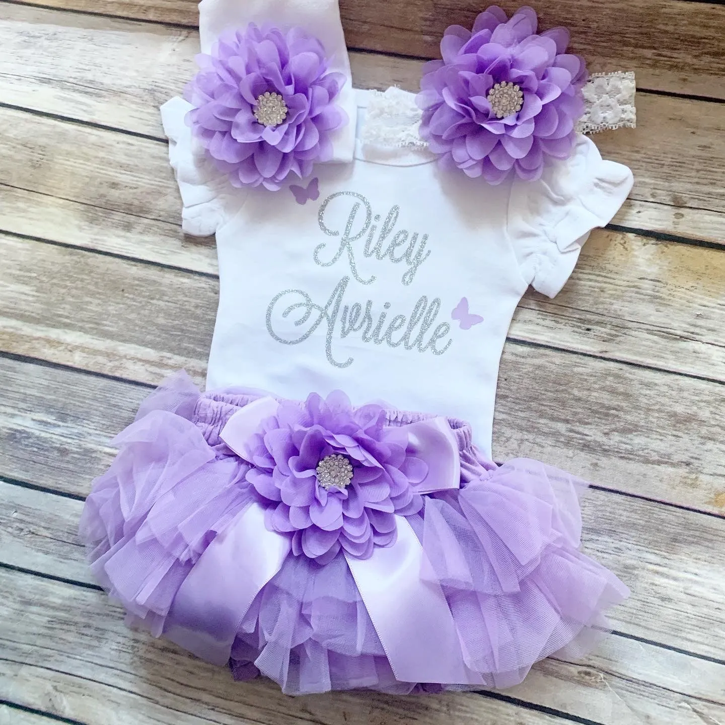 Personalized name outfit-lavender