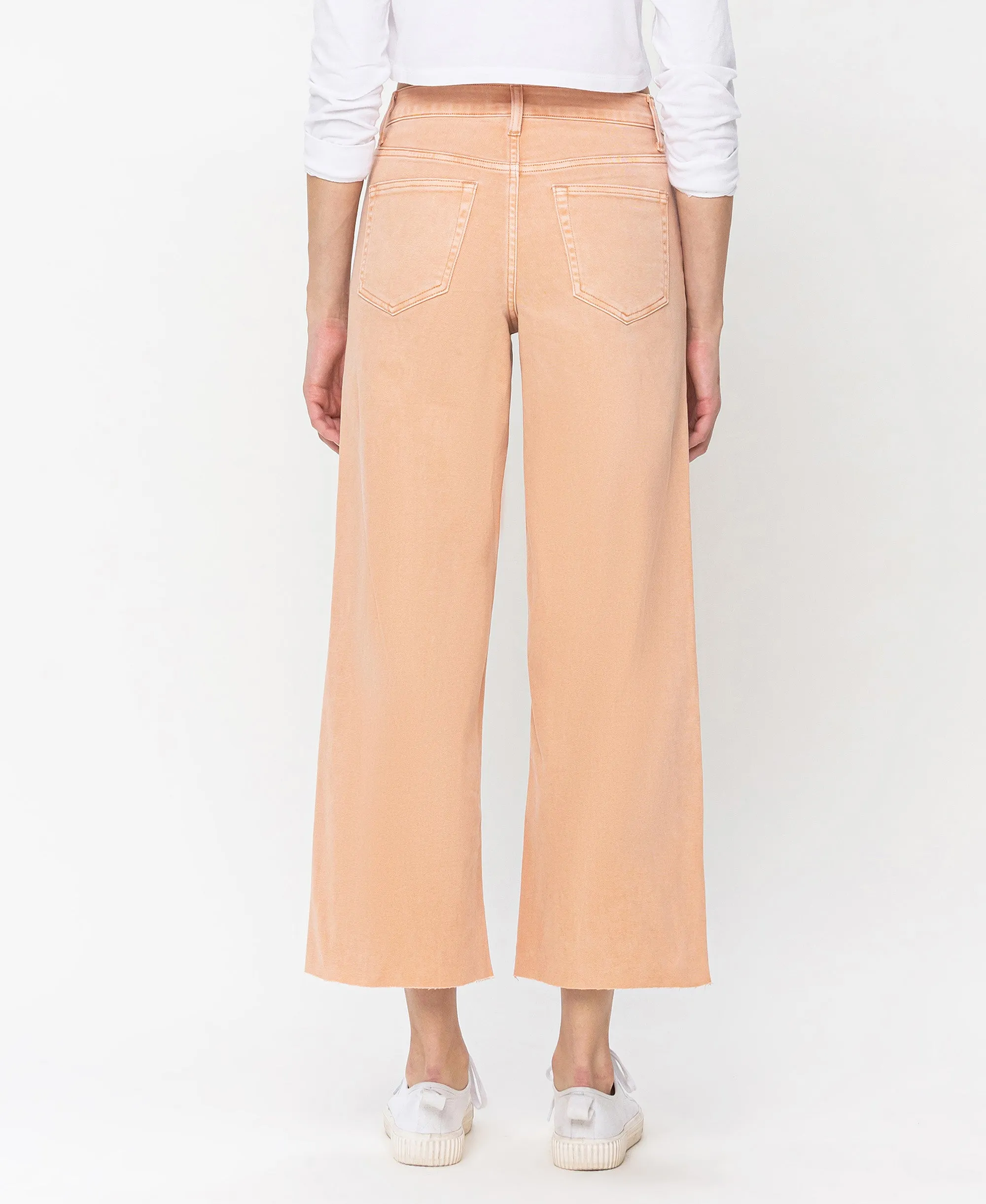 Soft Sand - High Rise Wide Leg Jeans