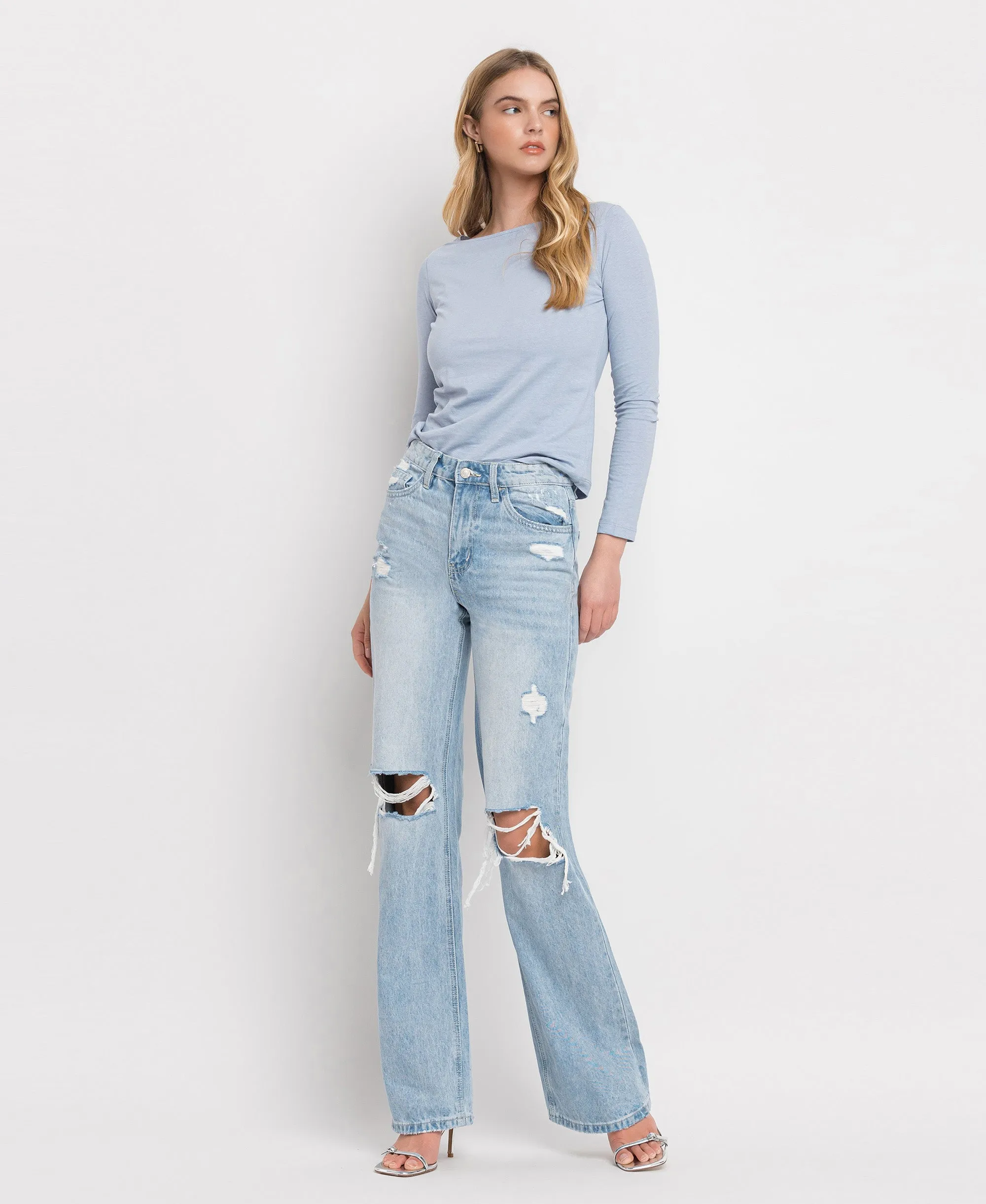 Sunny Plains - Super High Rise 90's Vintage Flare Denim Jeans