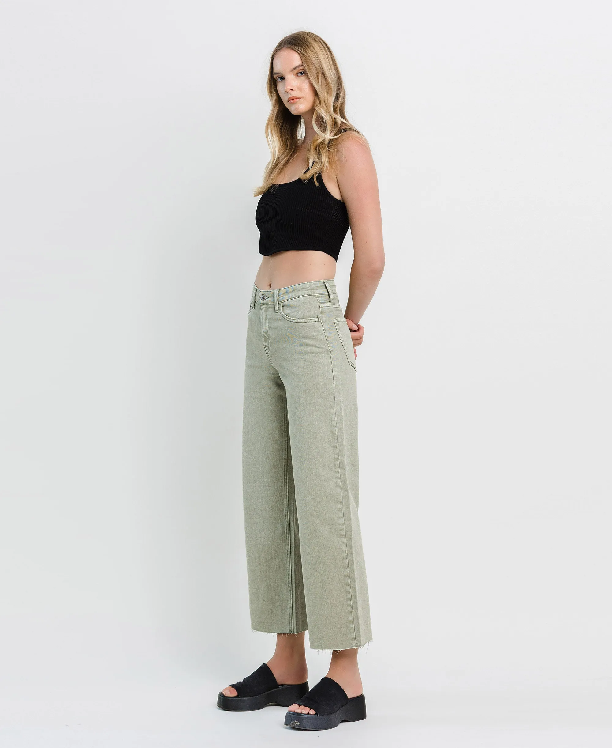 Swamp - High Rise Ankle Wide Leg Jeans