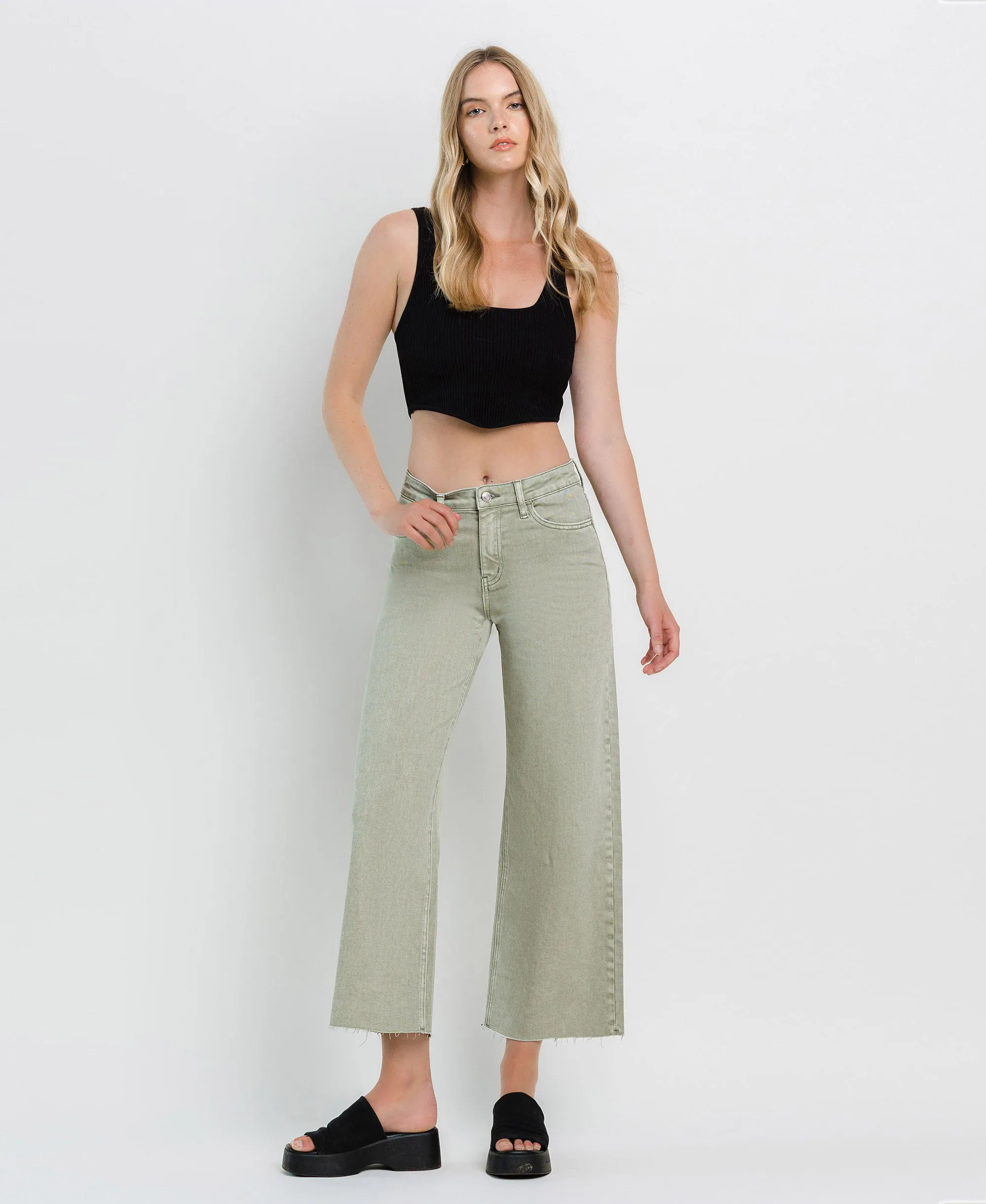 Swamp - High Rise Ankle Wide Leg Jeans