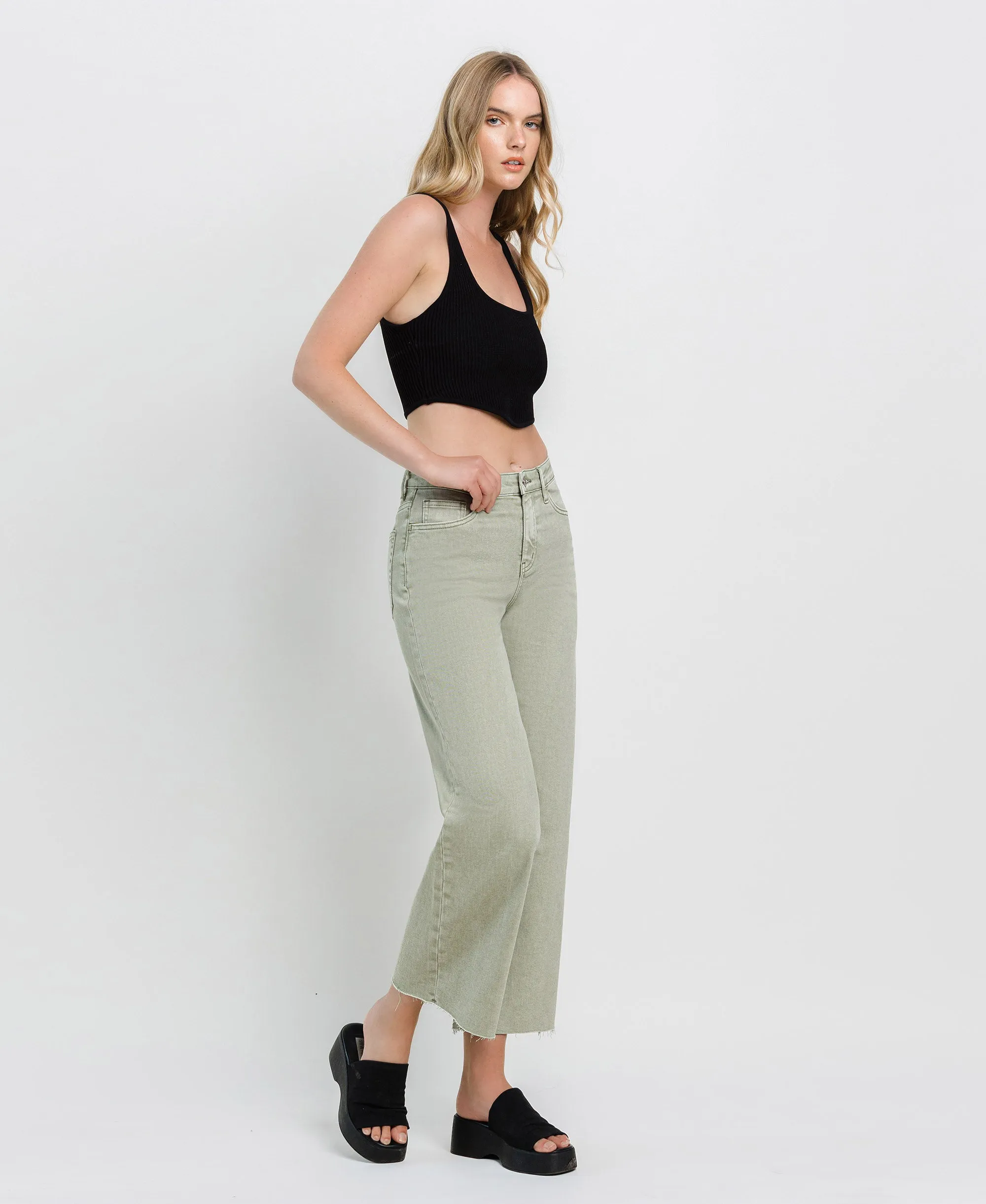 Swamp - High Rise Ankle Wide Leg Jeans