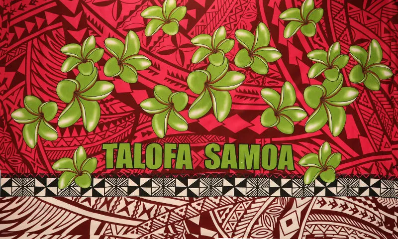 Talofa Samoa Plumeria Sarong