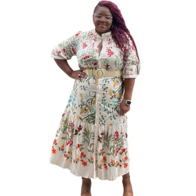 The Desha Floral Maxi Dress (size up)