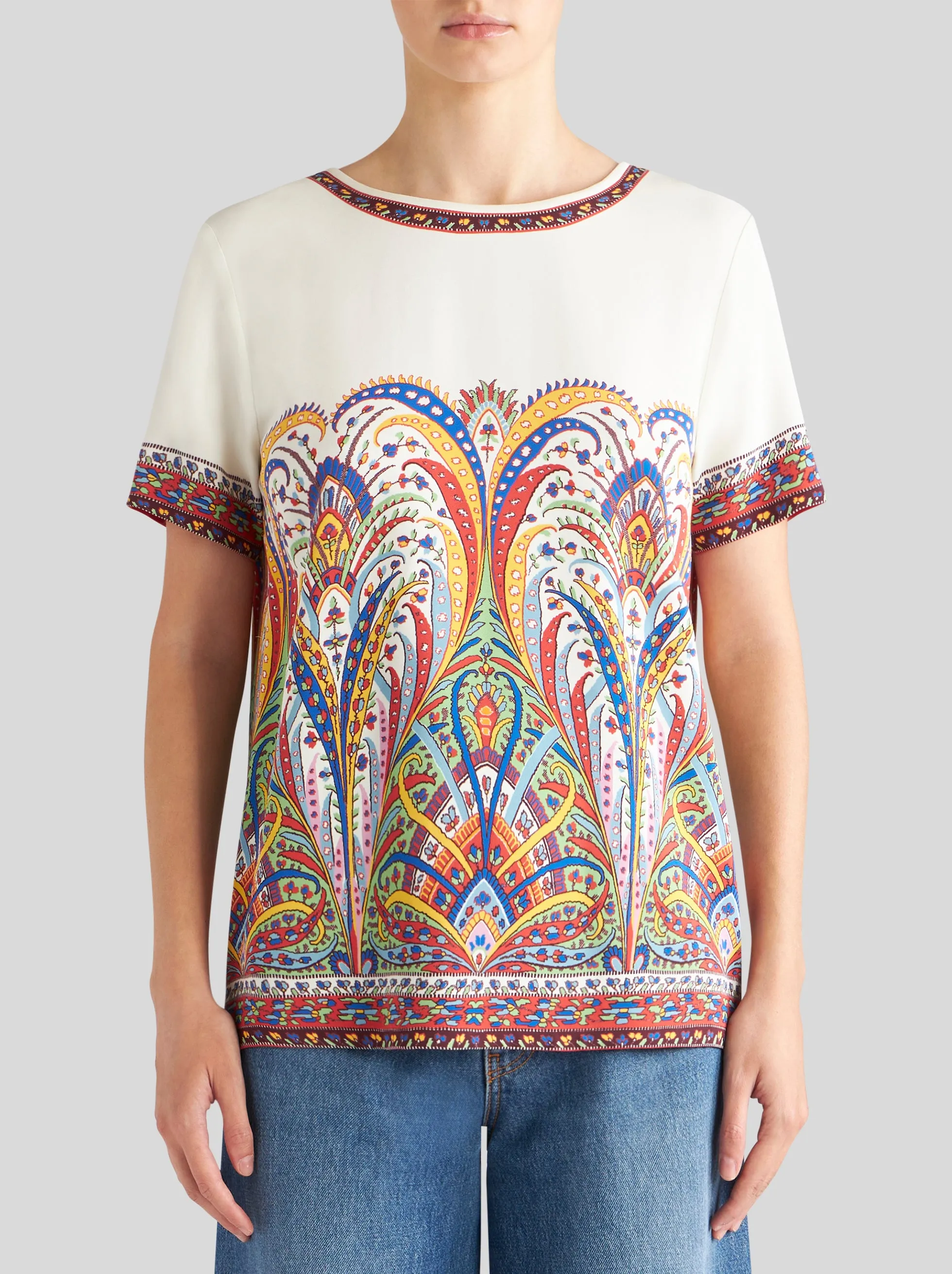 Top - Cream/Multi Print