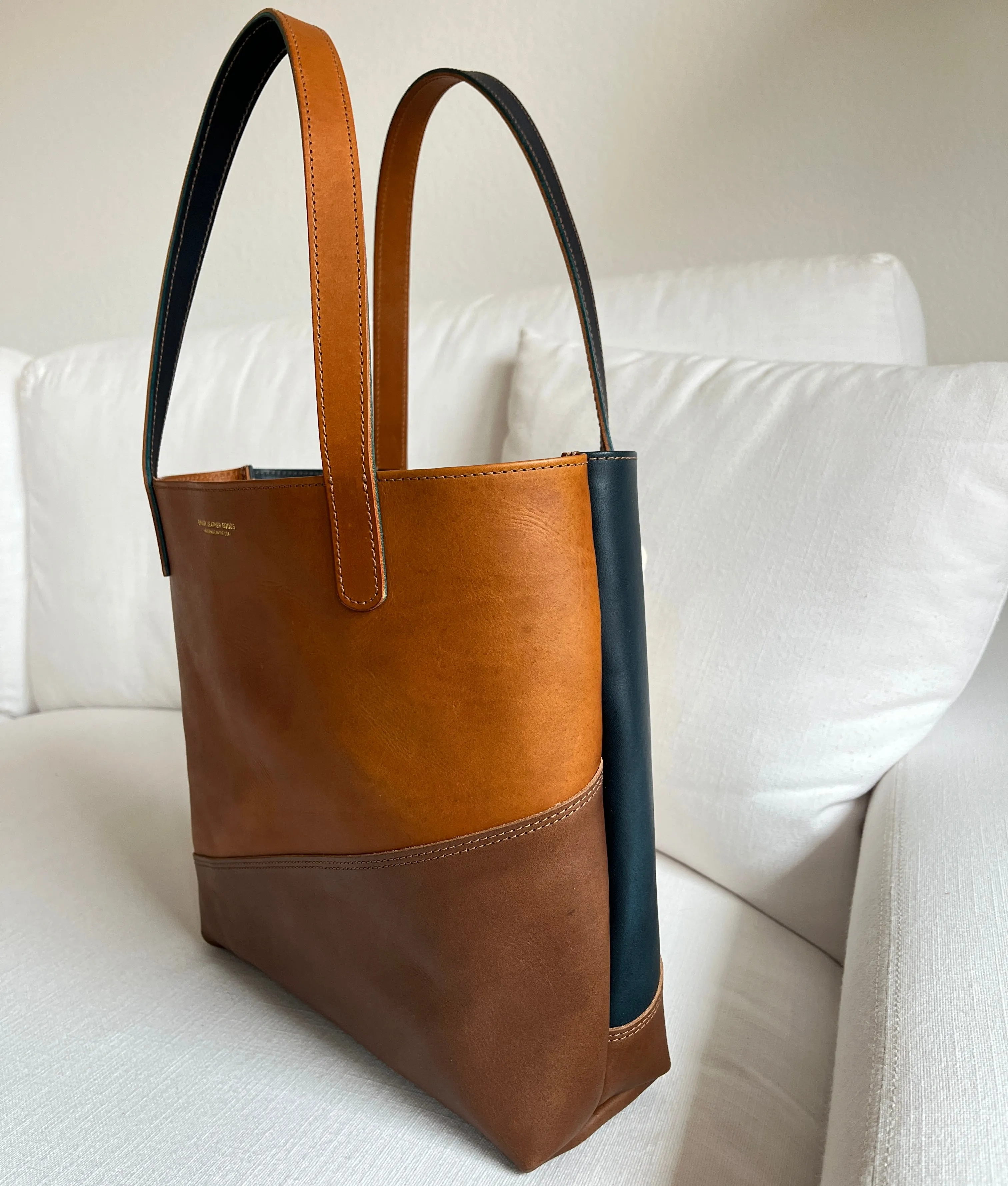 TOTE BAG BROWN   NAVY   COGNAC