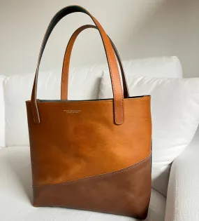 TOTE BAG BROWN   NAVY   COGNAC