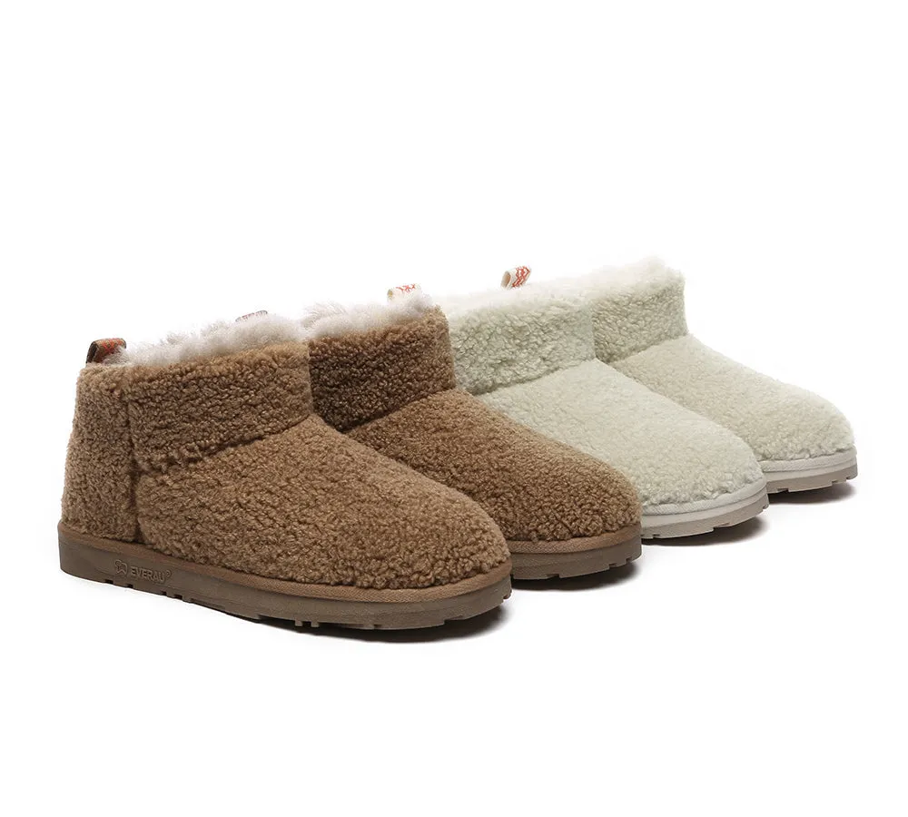 UGG Sheepskin Wool Plush Ankle Boots Ultra Teddycozy