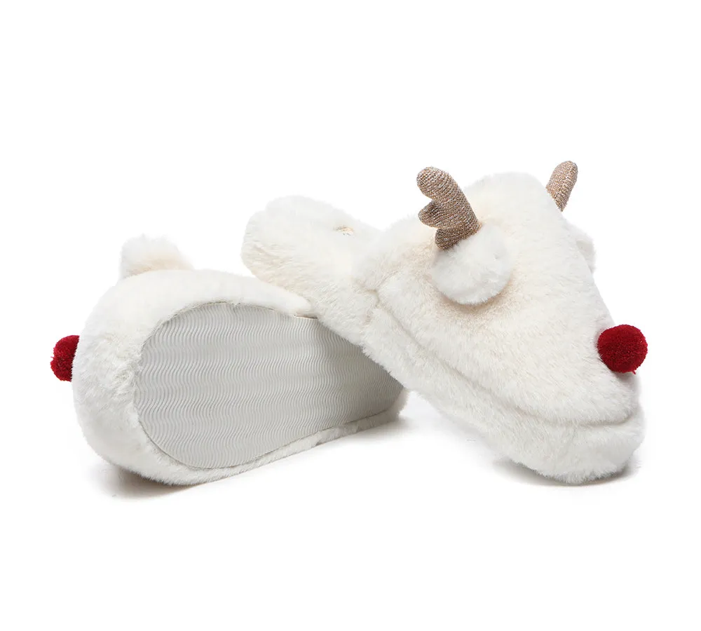 Ultra Plush Unisex Reindeer Slippers