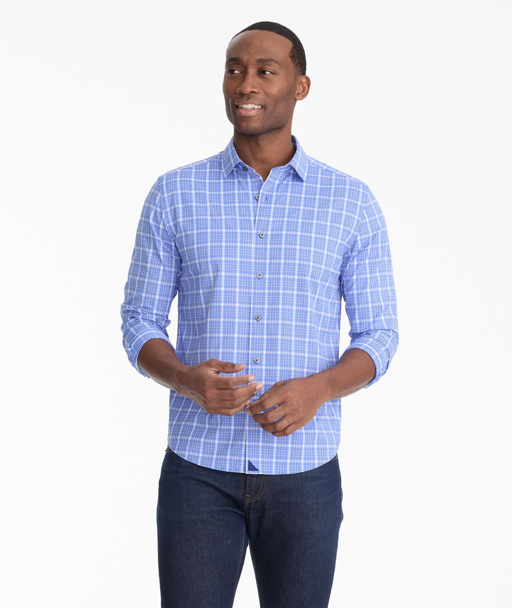 Wrinkle-Free Performance Jenkins Shirt