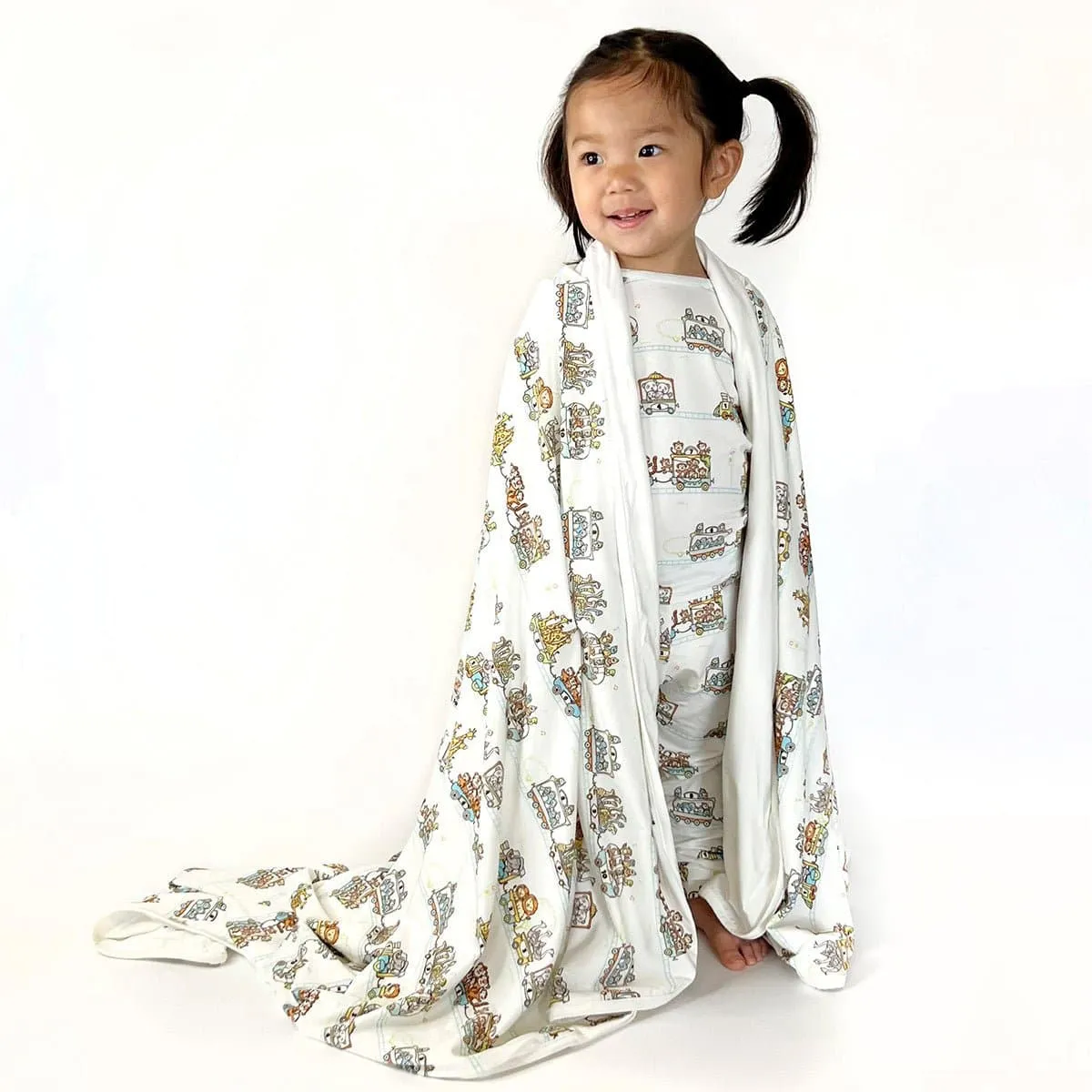 Zoo Train Bamboo Blanket